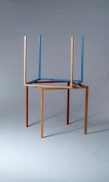 Hafu, Table, Metal, Steel, Wood, Thin, Glass, Strength, Material, Combination