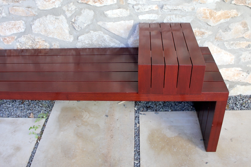 Outdoor Bench with Sliding Table